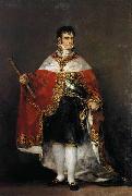 Francisco de Goya Portrait of Ferdinand VII of Spain in his robes of state oil painting reproduction